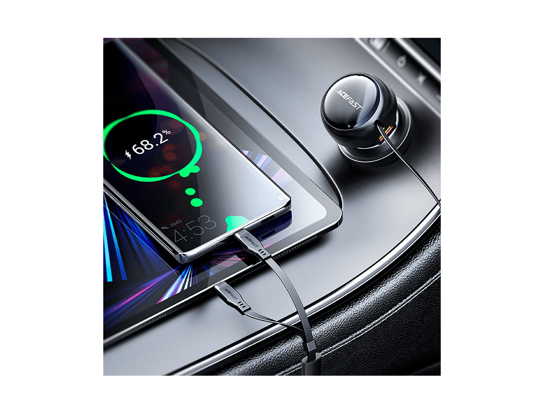 Acefast B13 53W with 2-in-1 cable Fast Charge Car Charger in Qatar Acefast B13 53W with 2-in-1 cable Fast Charge Car Charger in Qatar